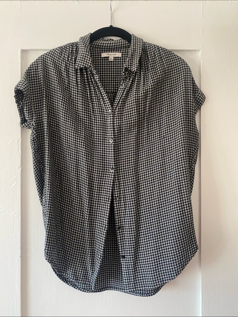 Madewell Black and White Gingham Button-Down Shirt